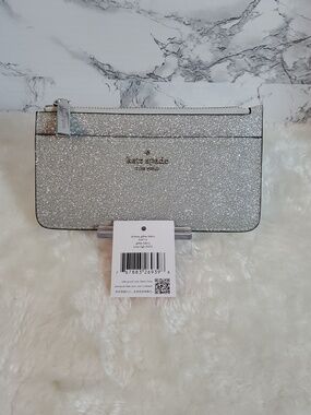 kate spade Silver Glitter Wristlet Clutch